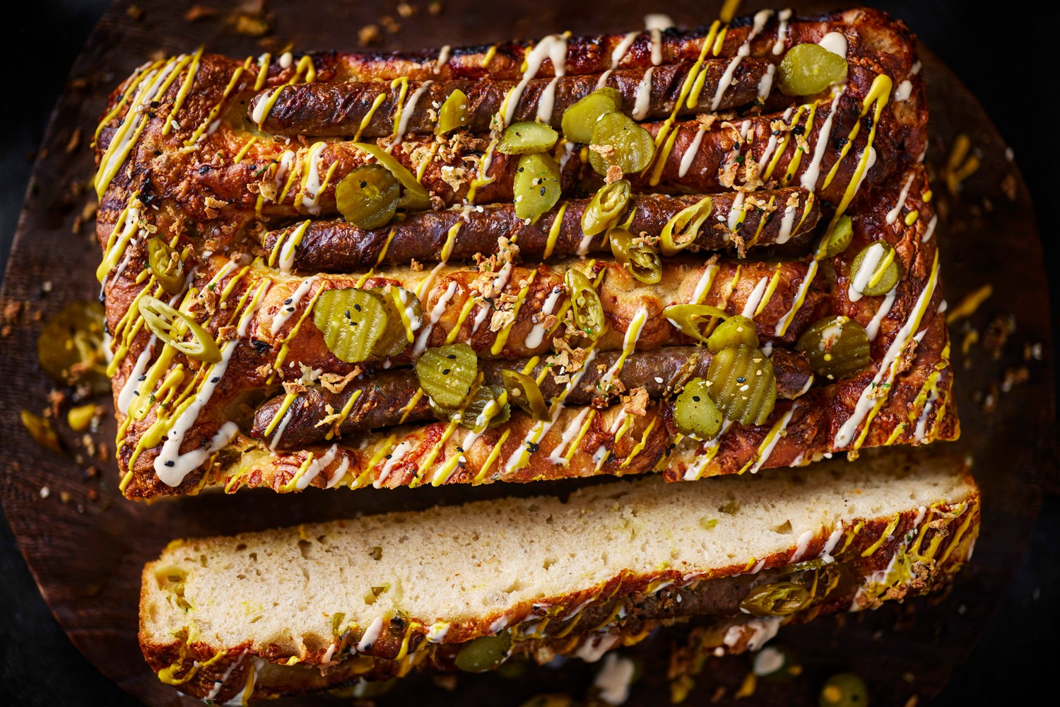 Reuben style long dog focaccia recipe