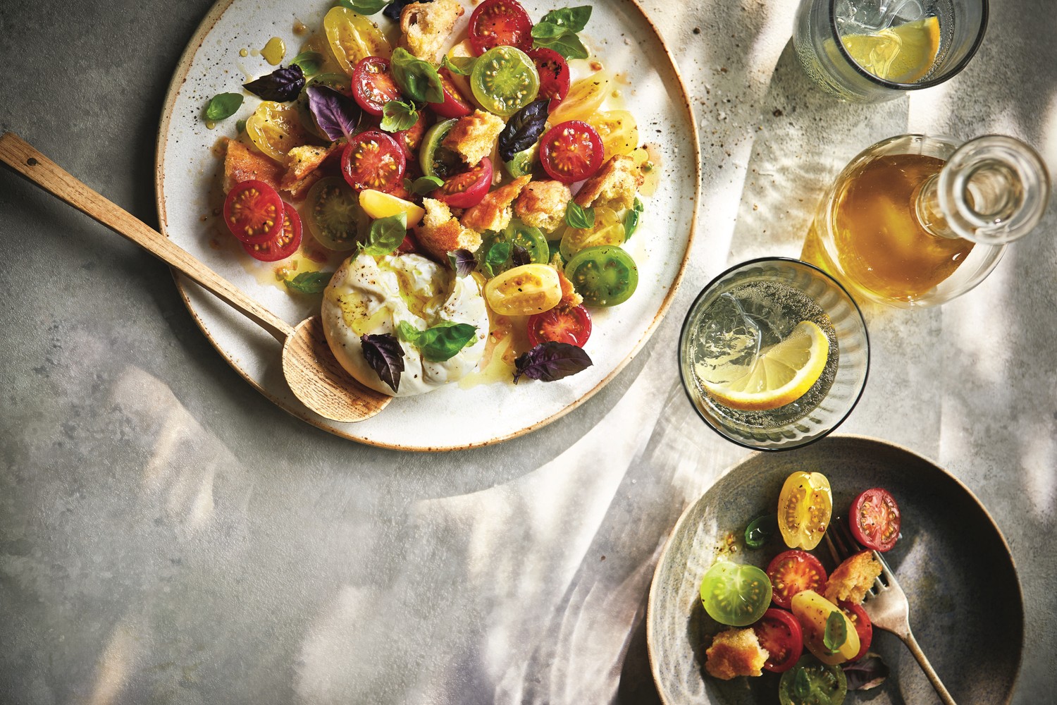 Panzanella with burrata