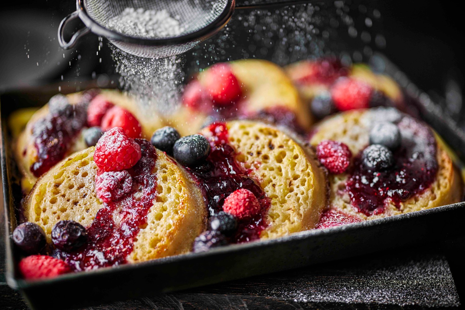 Berry cheesecake crumpet bake recipe