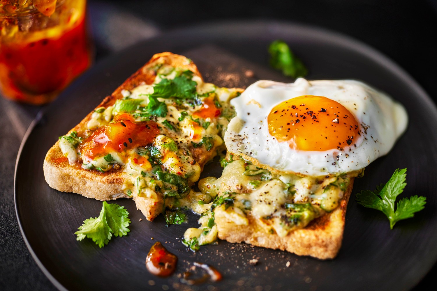 Chilli cheese egg rarebit toast recipe