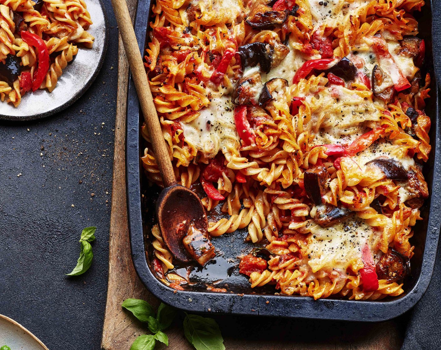 Aubergine and red pepper pasta bake Recipe | M&S