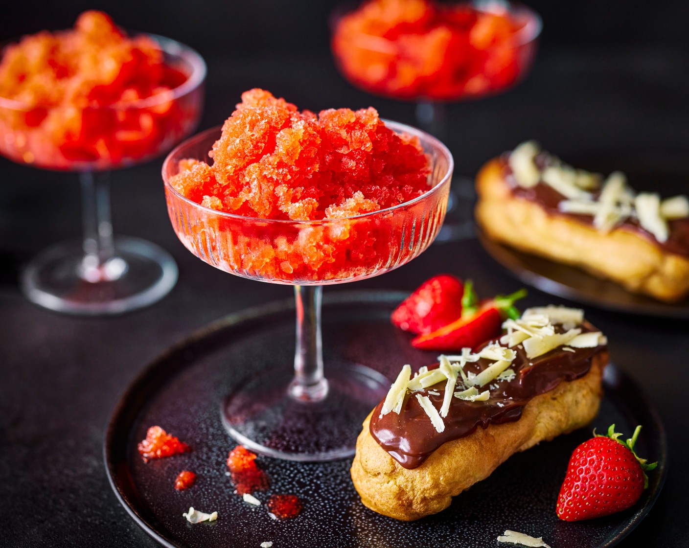 step 14 Scrape the granita with a fork to create a slushie texture, then serve with your éclairs.