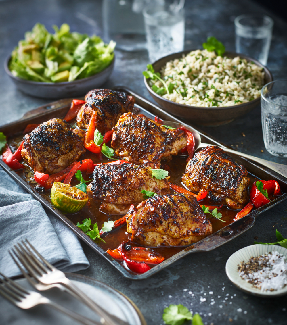 Chipotle chicken thighs with herby rice Recipe M&S