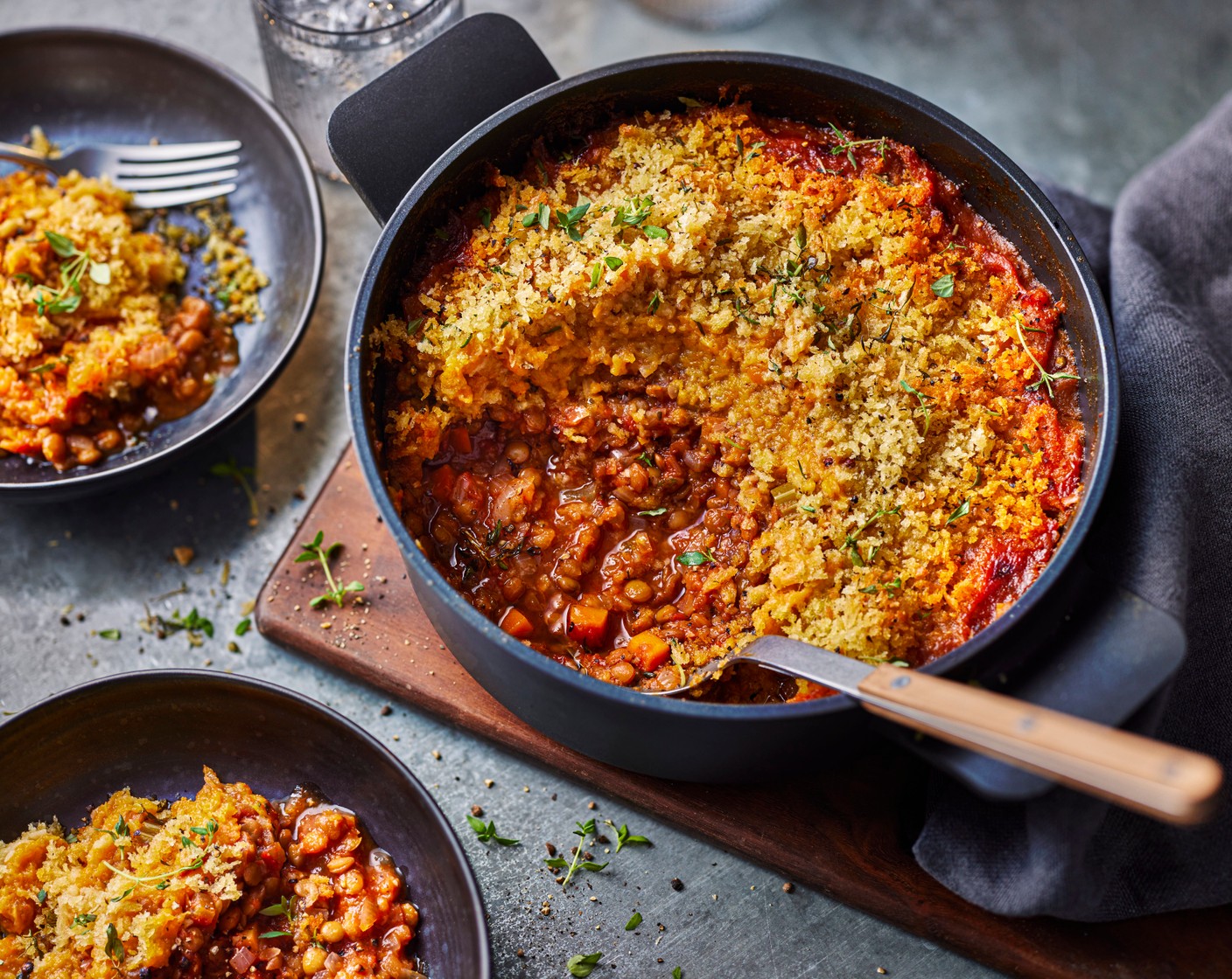 step 5 Bake for 15-20 minutes, until the top has crisped up and serve with vegetables of your choice.