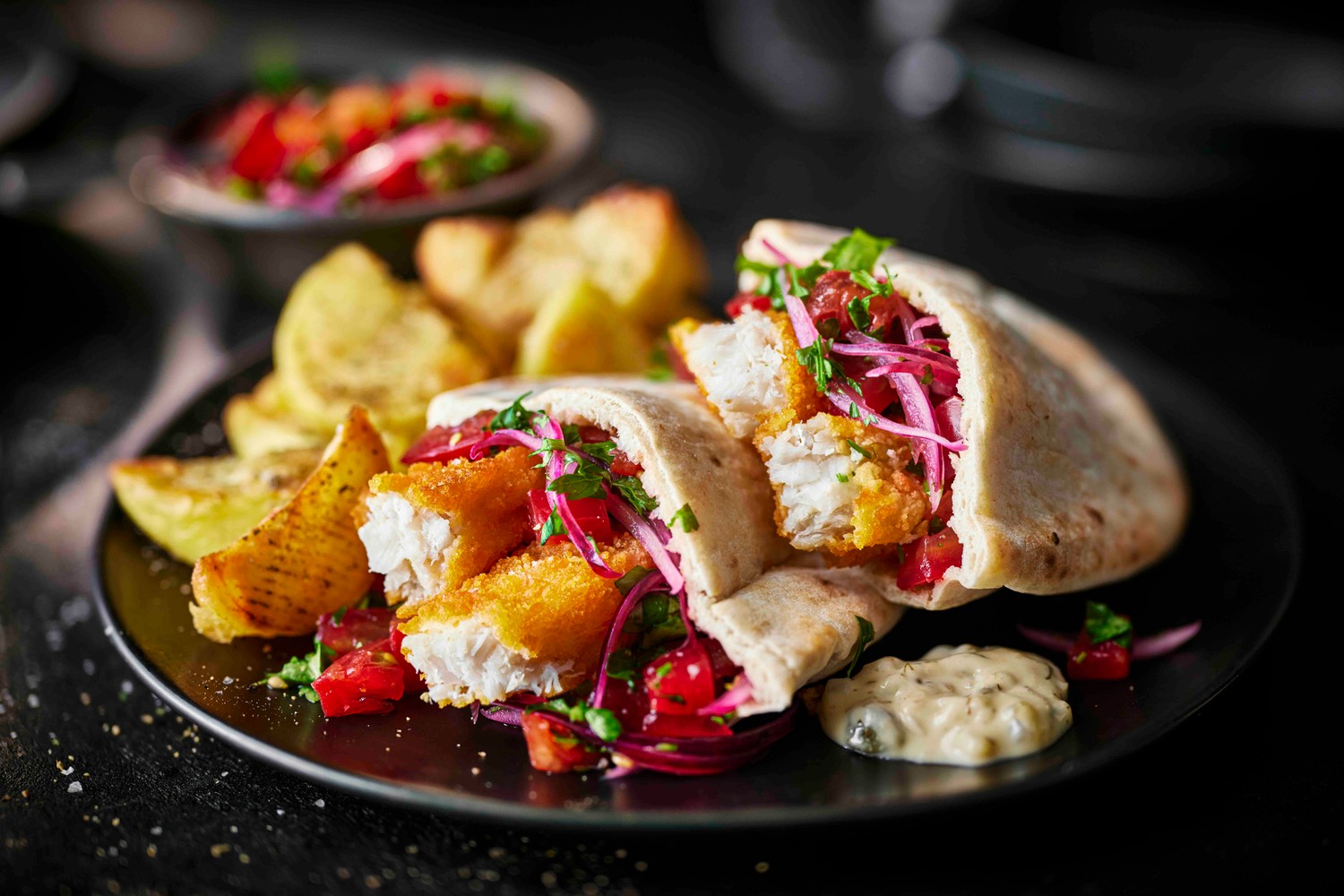 Quick and easy fish finger gyros pittas recipe