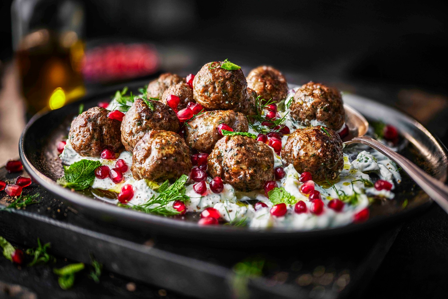 Lamb meatballs with herby tzatziki recipe