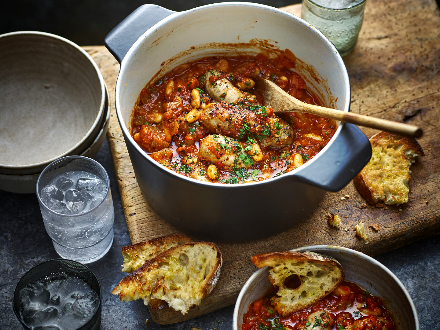 Sausage and cannellini bean stew-image