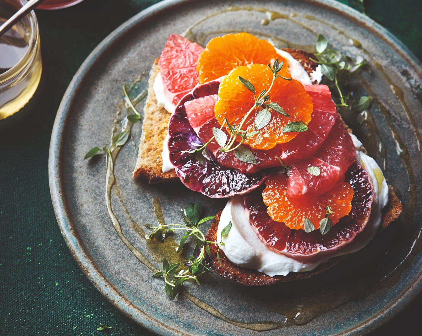 Winter citrus and whipped ricotta toast