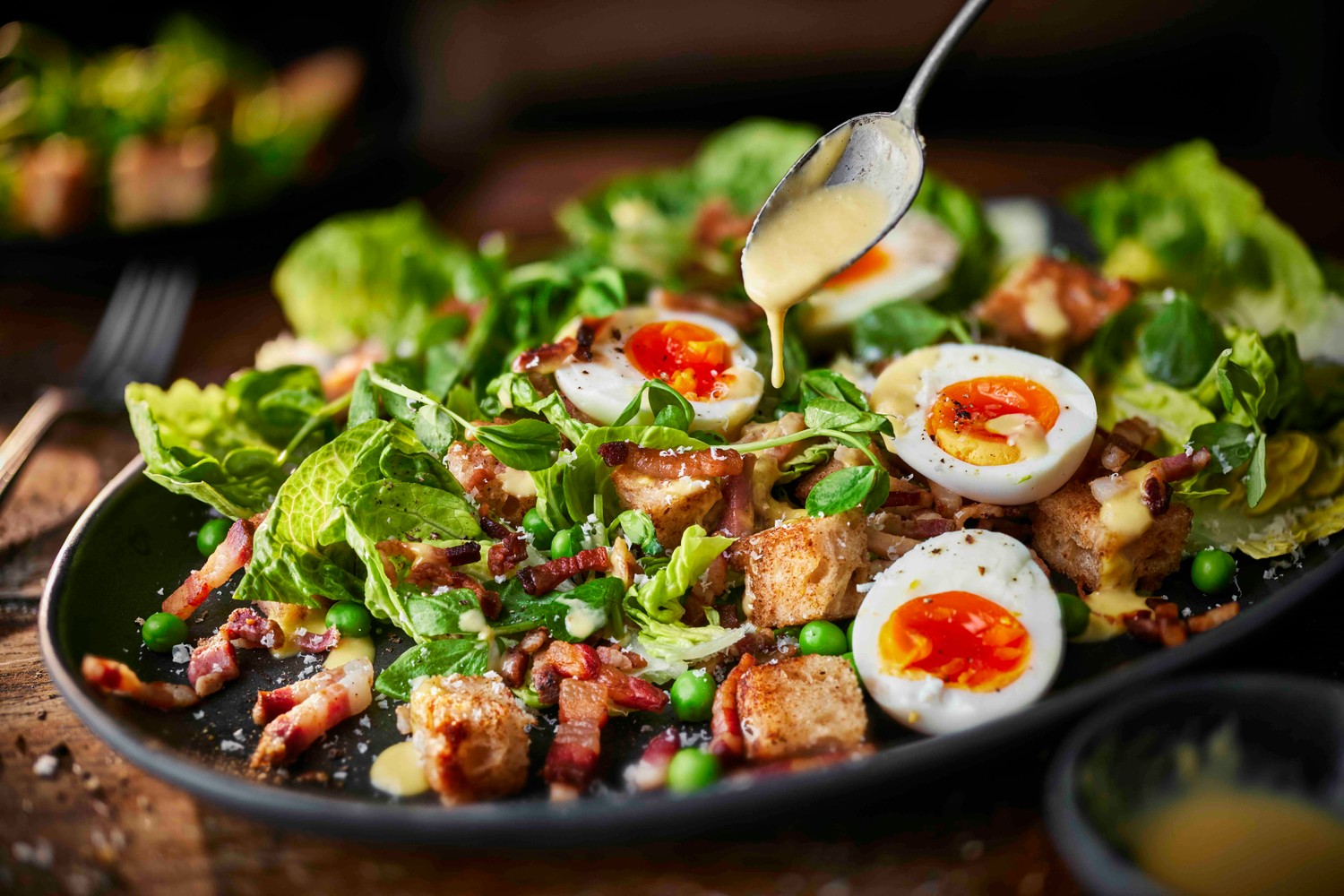 Tom Kerridge’s summer salad with peas and pancetta recipe