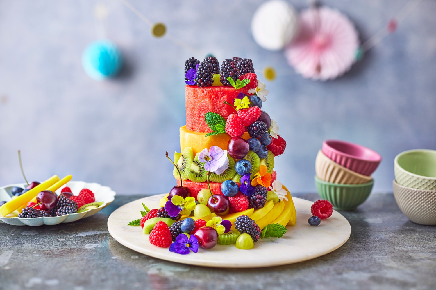 Melon and fruit tower