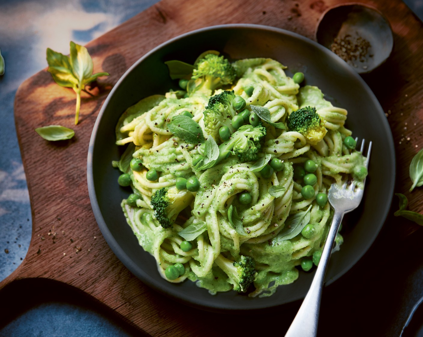 step 4 Combine the pasta with the sauce, then toss through the reserved veg and basil to serve. Season with black pepper.