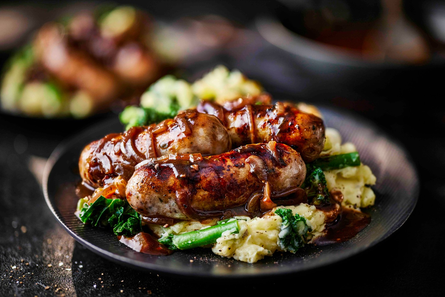 Sausages and garlic butter mash recipe
