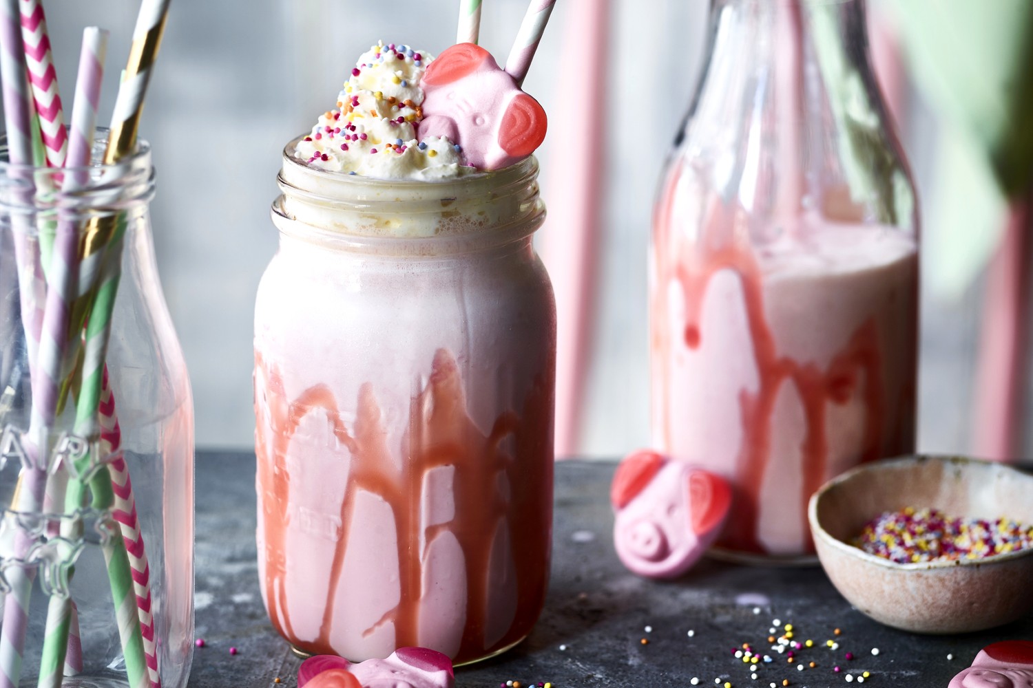 Percy Pig milkshake