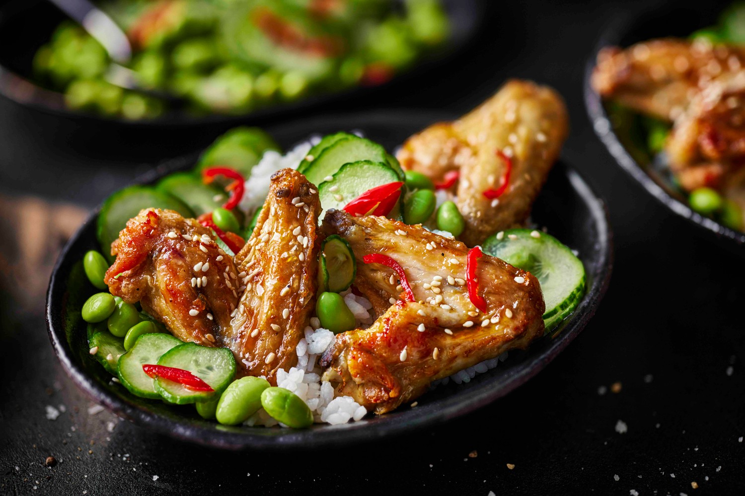 Air fryer sesame, soy and honey chicken wings