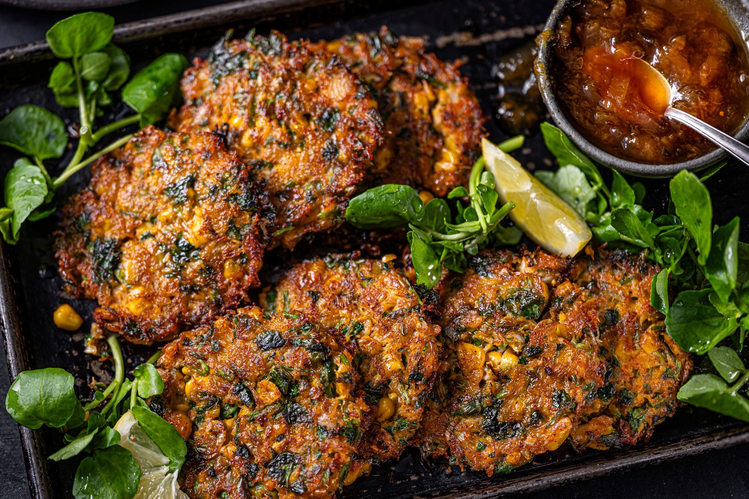Crab and sweetcorn fritters recipe