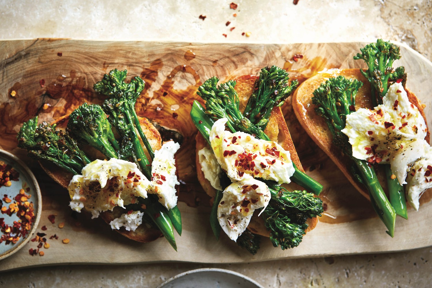 Broccoli and mozzarella bruschetta