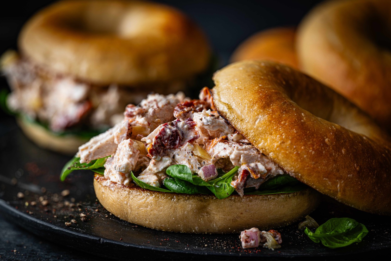 High protein chicken bagels recipe