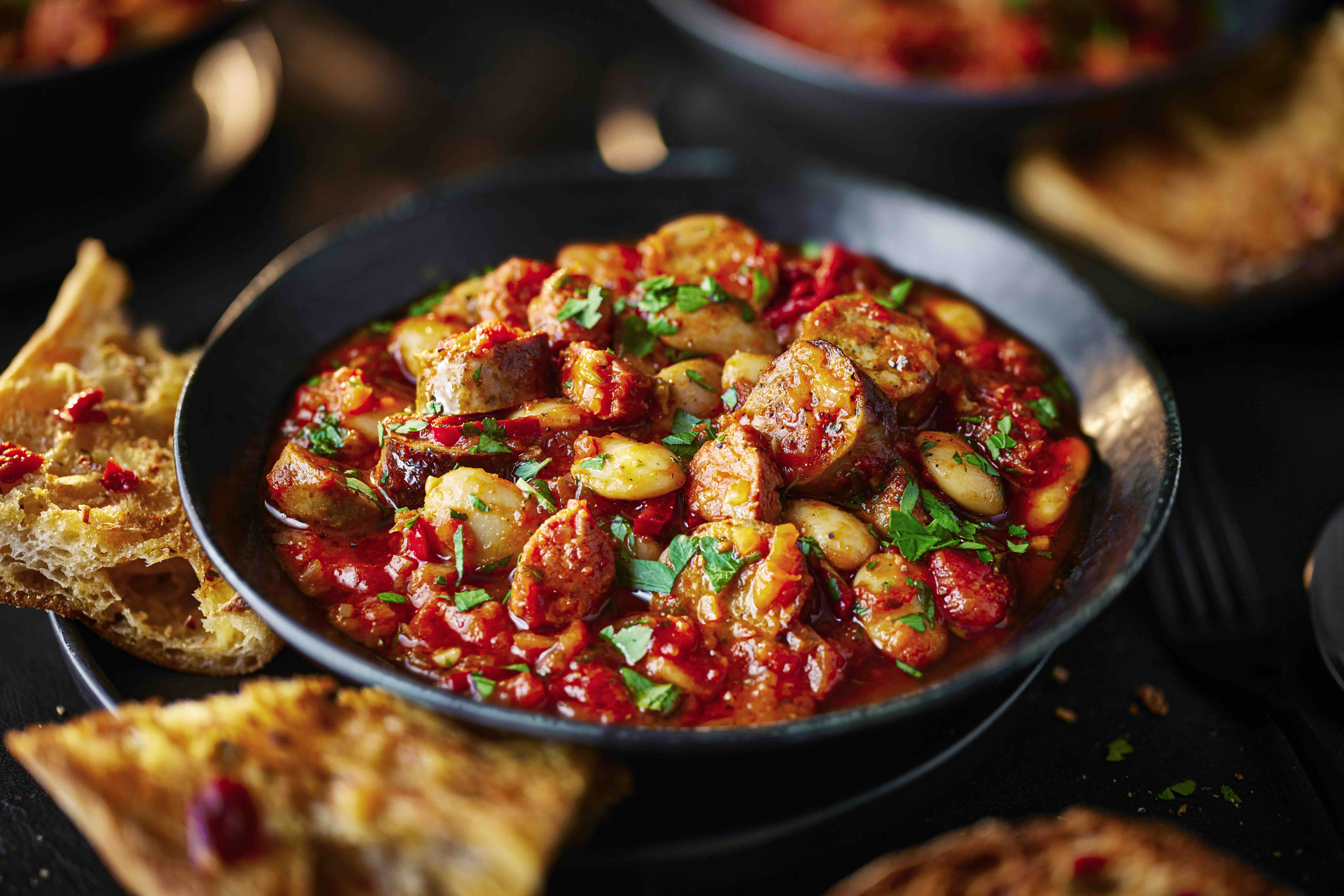 Fiery sausage and butter bean stew
