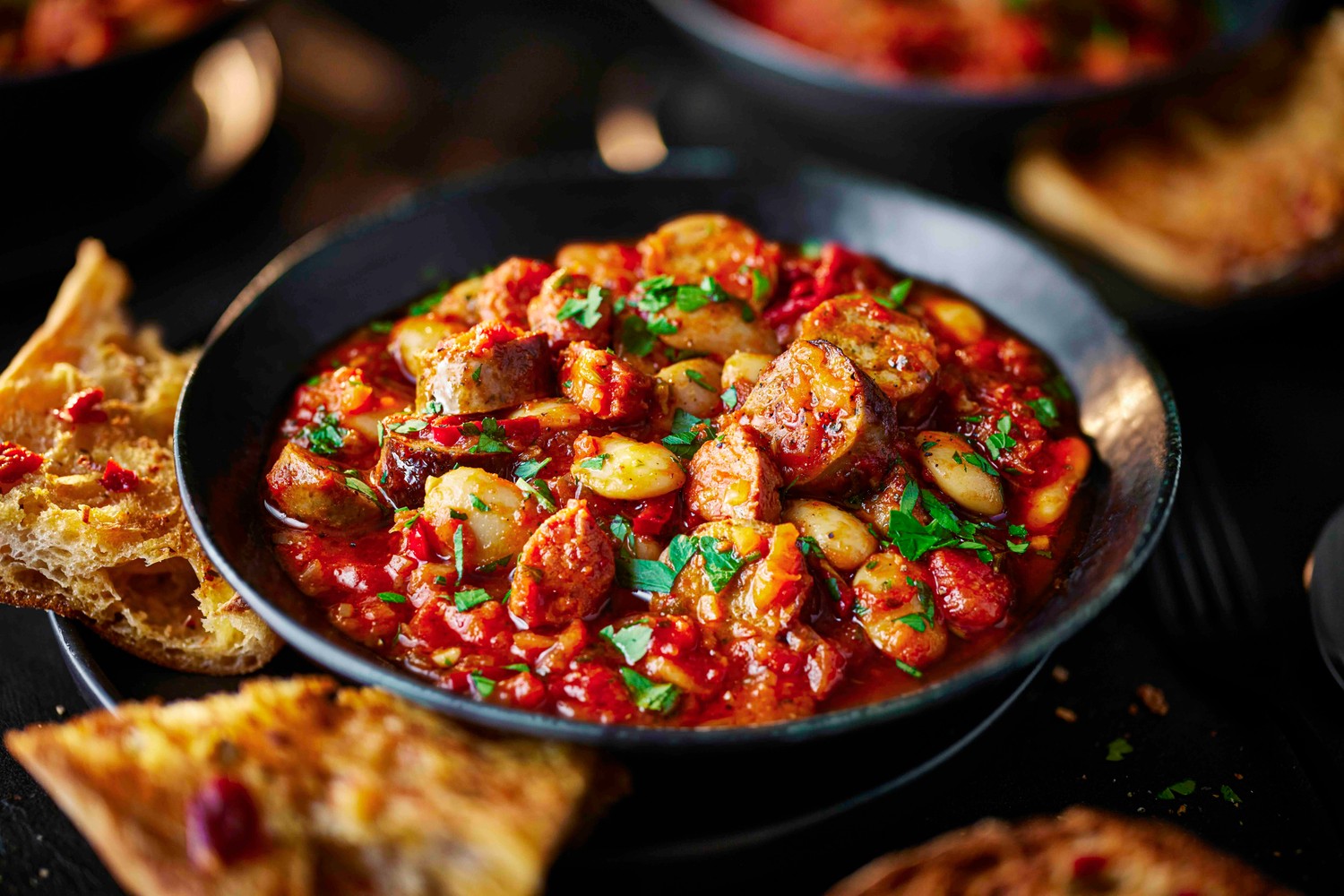 Fiery sausage and butter bean stew