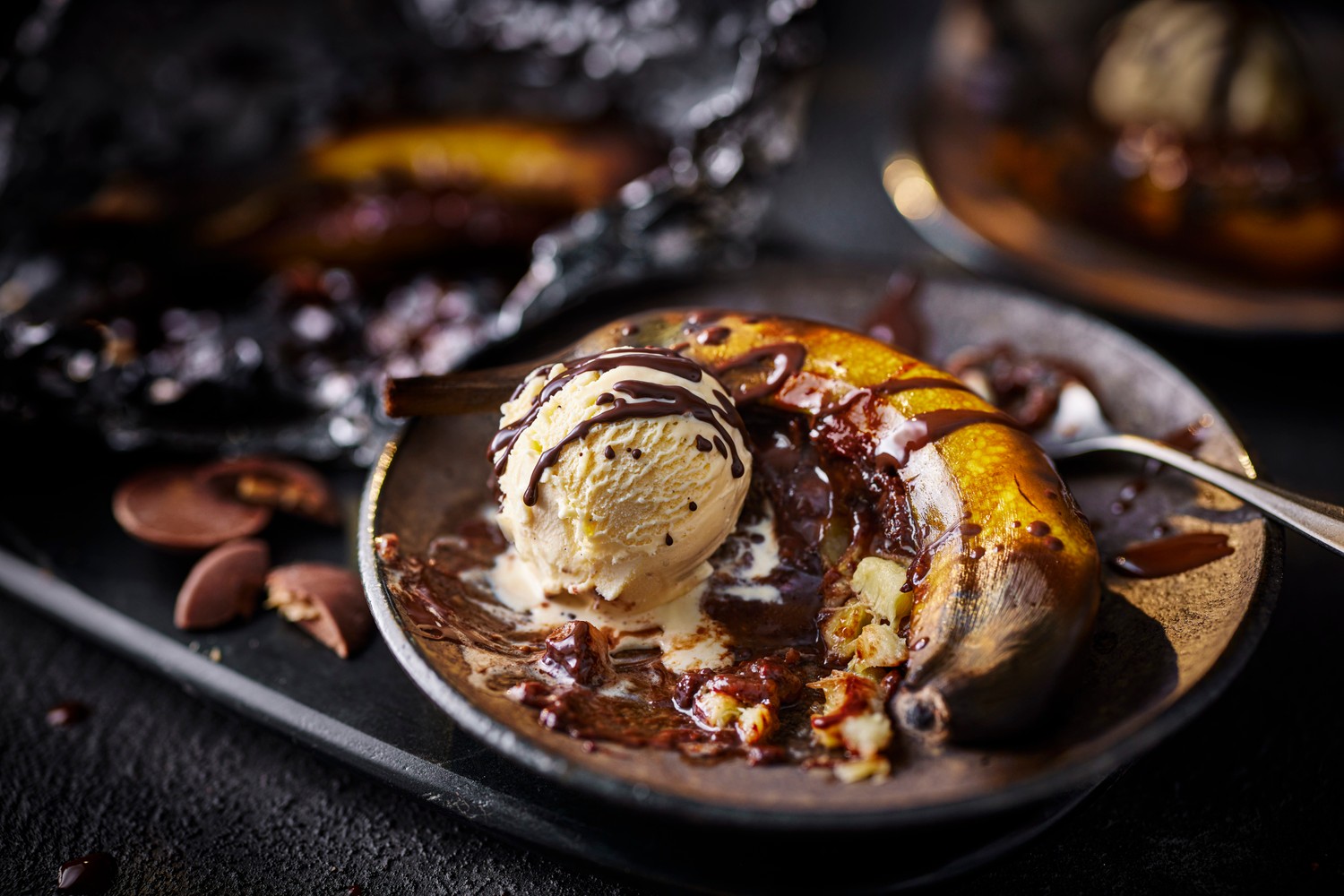 Barbecue banana split
