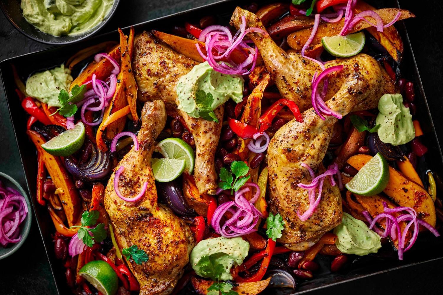 High protein fajita chicken traybake recipe