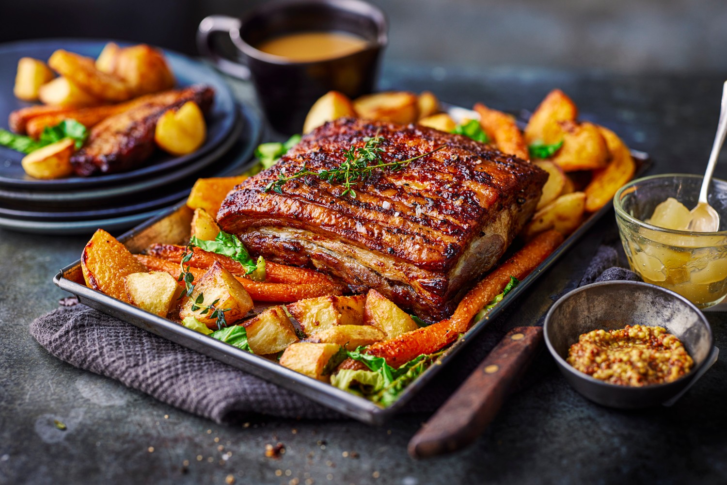 One pan pork roast dinner