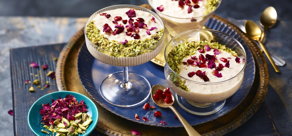 Rice puddings with pomegranate and pistachio Recipe | M&S