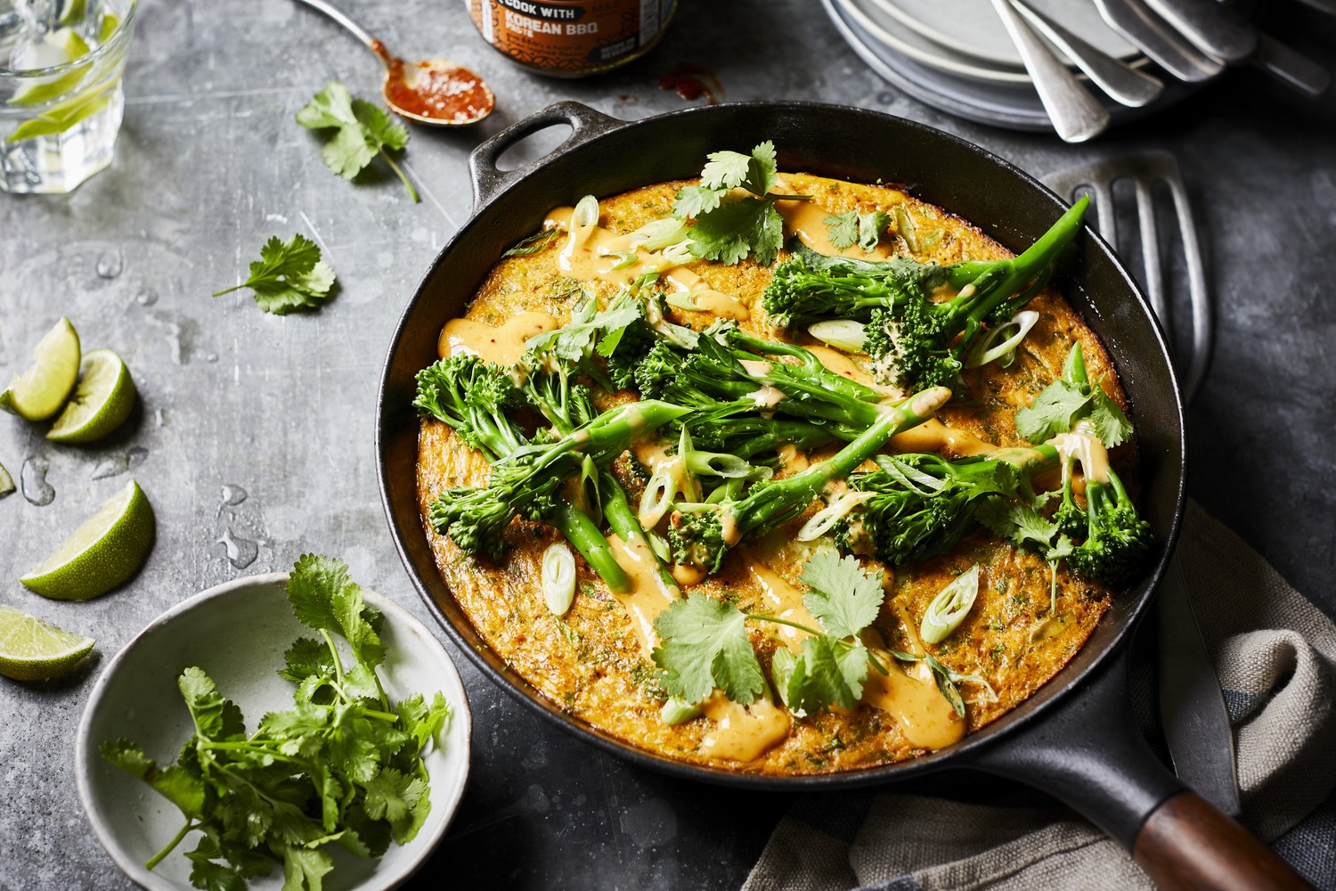 Spicy Tenderstem broccoli omelette