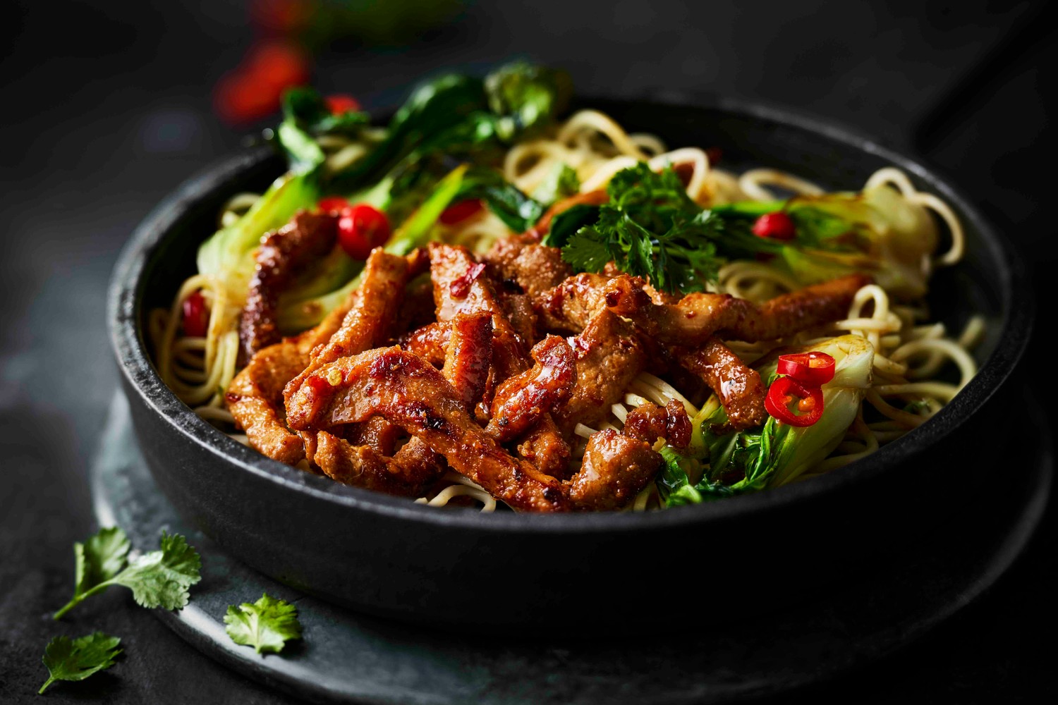 Sweet and sticky pork noodles recipe