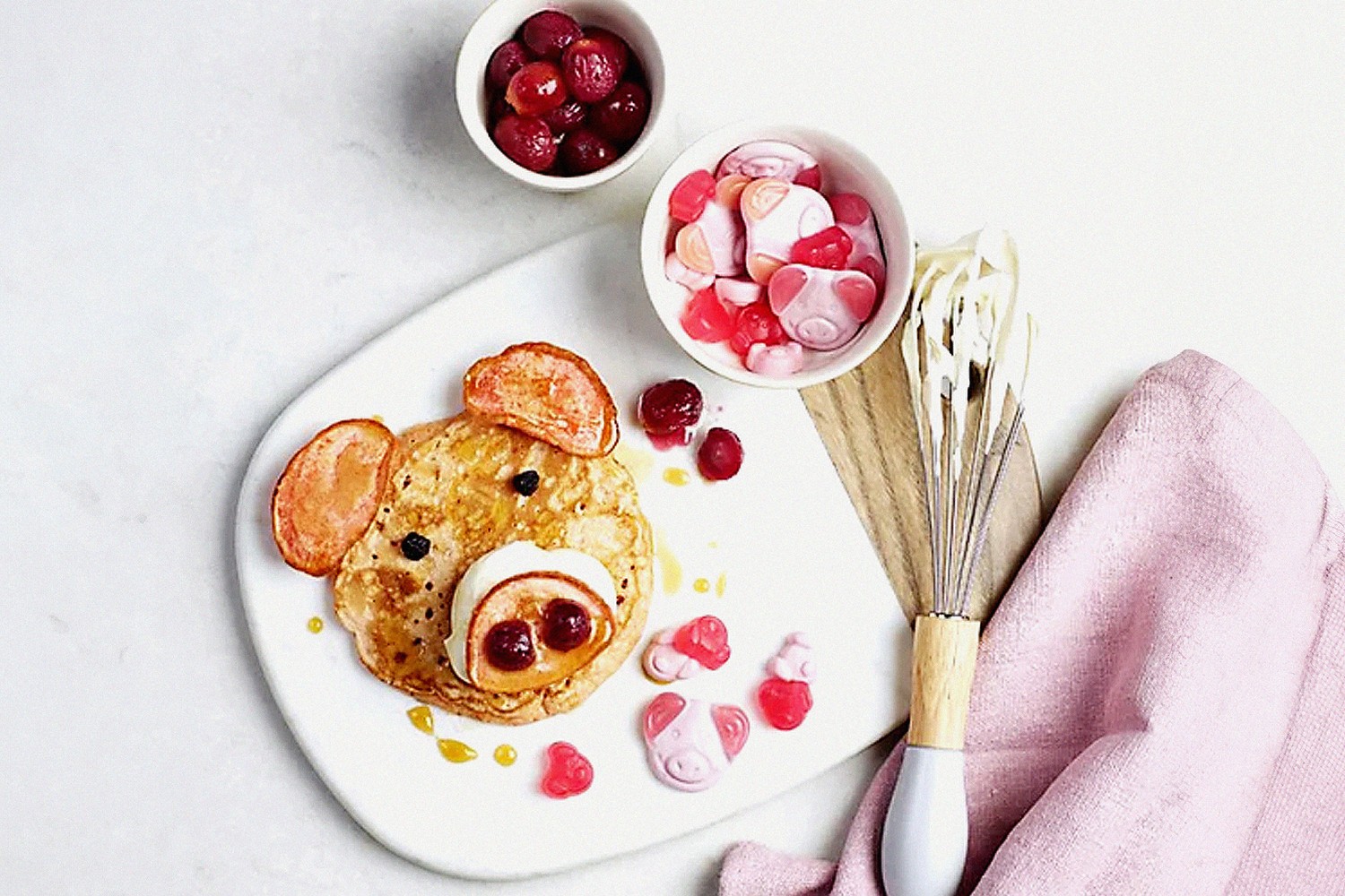 Percy Pig pancakes