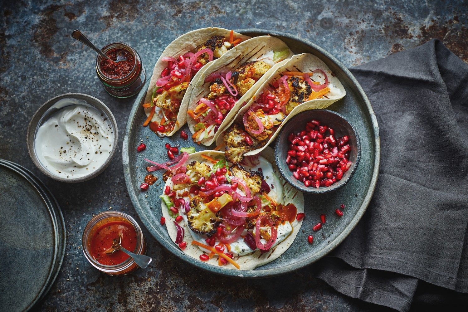 Harissa cauliflower wrap