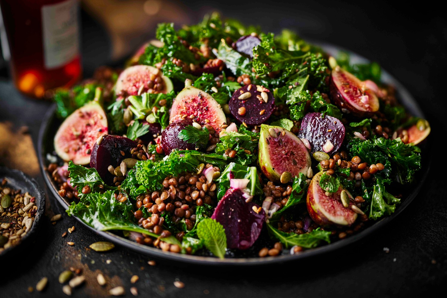 Beluga lentil and fig salad recipe