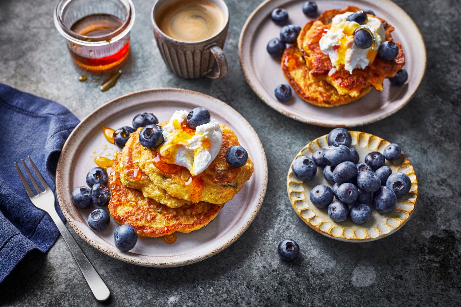 Carrot cake cottage cheese pancakes