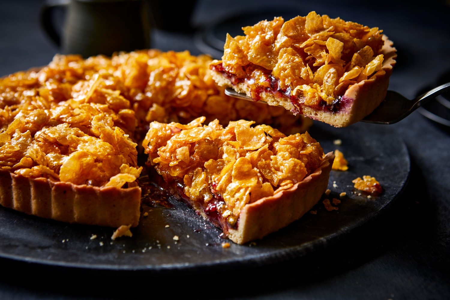 Cornflake and blueberry jam tart recipe