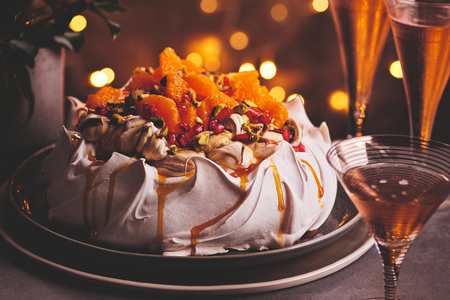 Chocolate orange Christmas pavlova