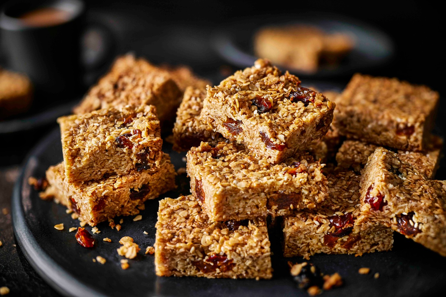 Sesame and raisin flapjacks recipe