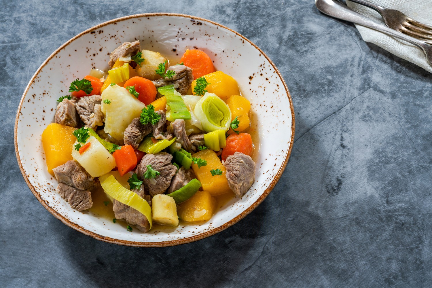 Traditional Welsh lamb cawl