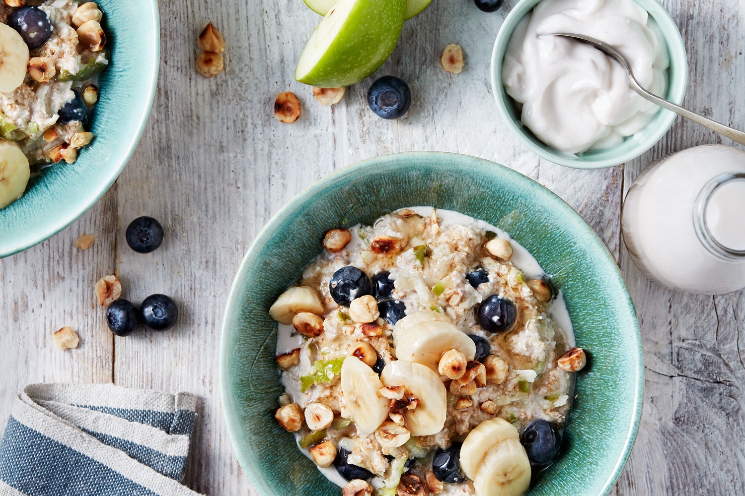 Overnight banana and almond bircher
