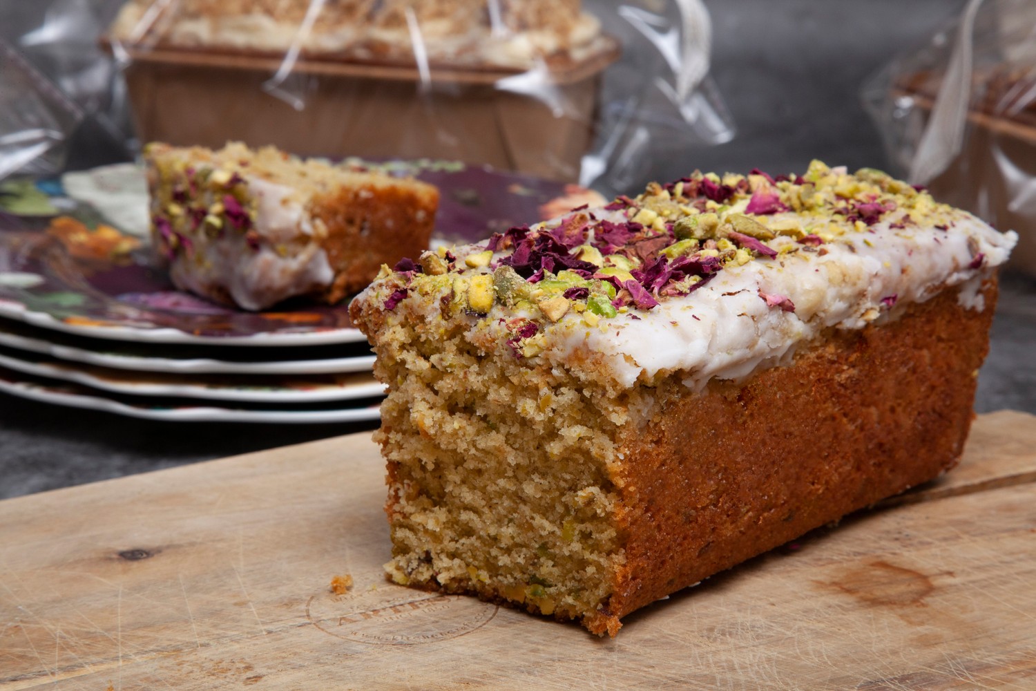 Honey pistachio and rose loaf cake recipe