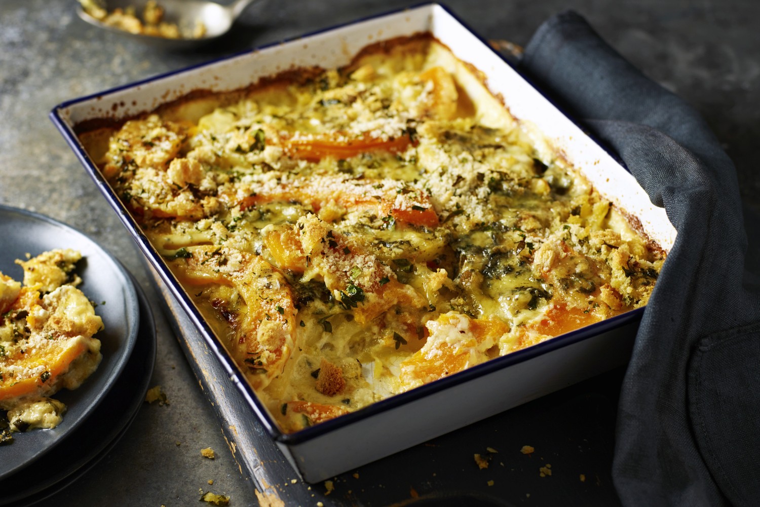Butternut and blue cheese dauphinoise