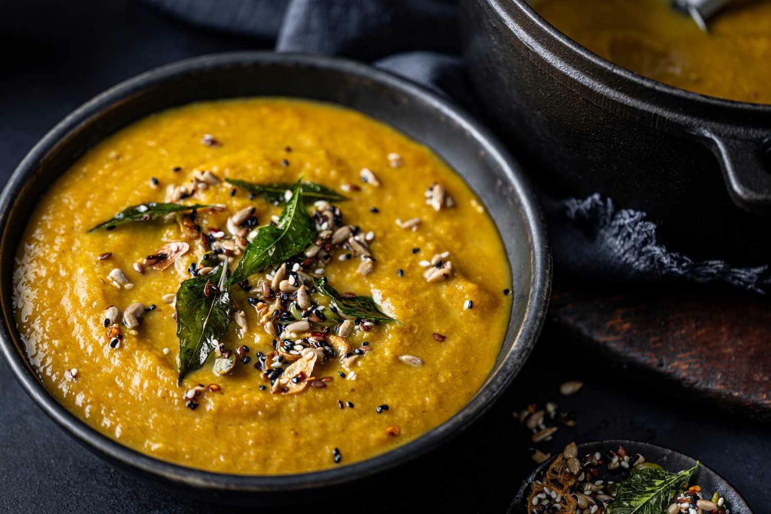 Golden spiced roasted root vegetable soup recipe
