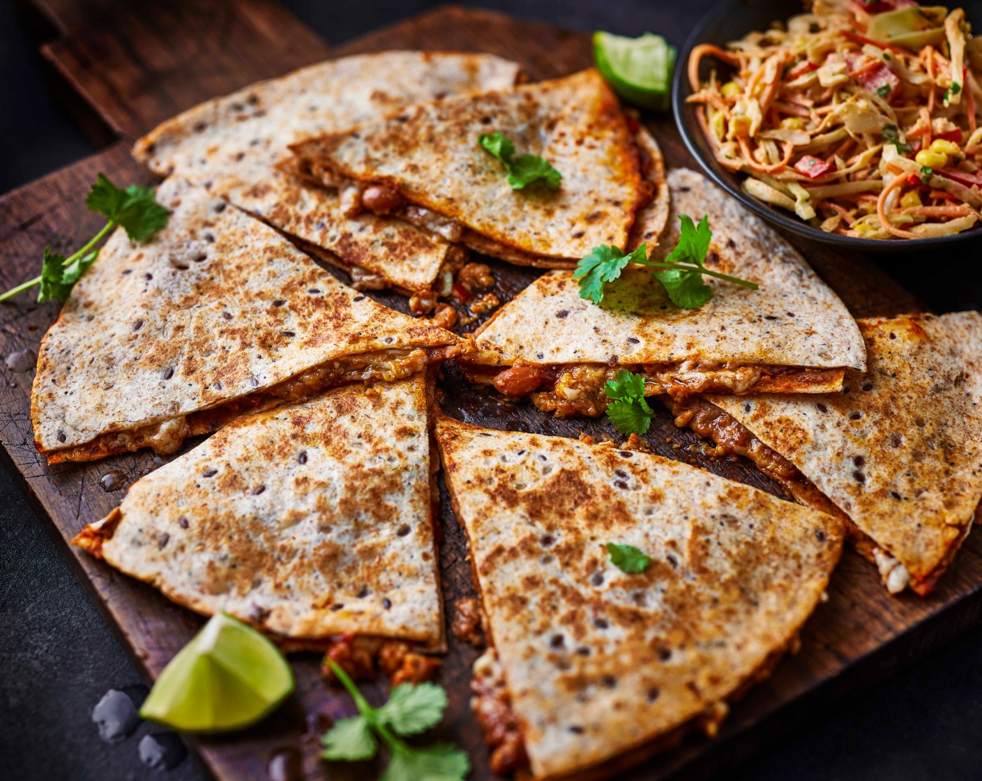 step 4 Serve the slaw with the quesadillas.