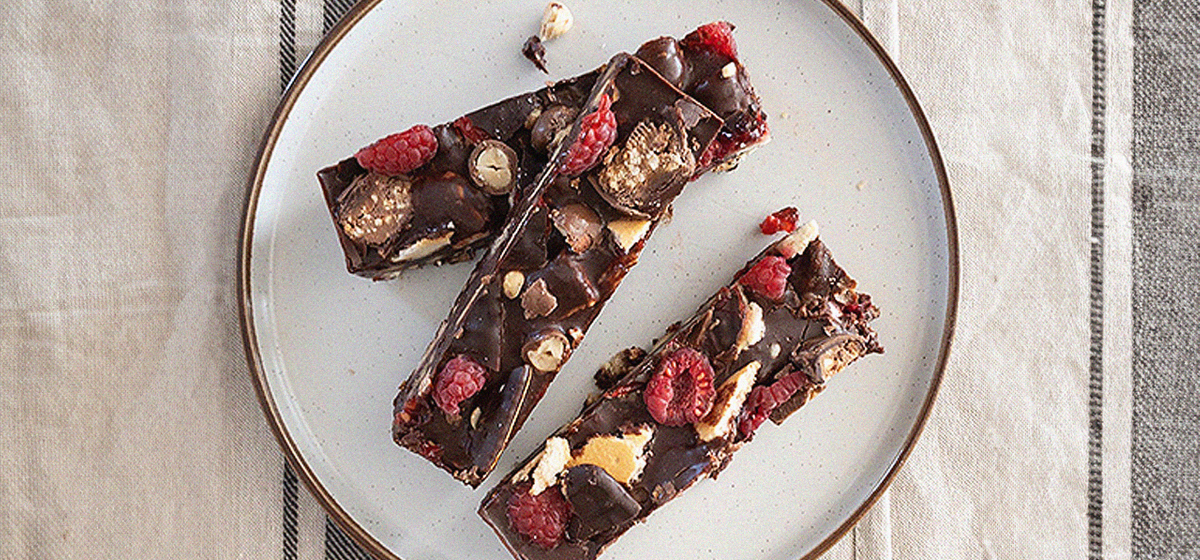 Peanut and raspberry fridge cake Recipe M&S