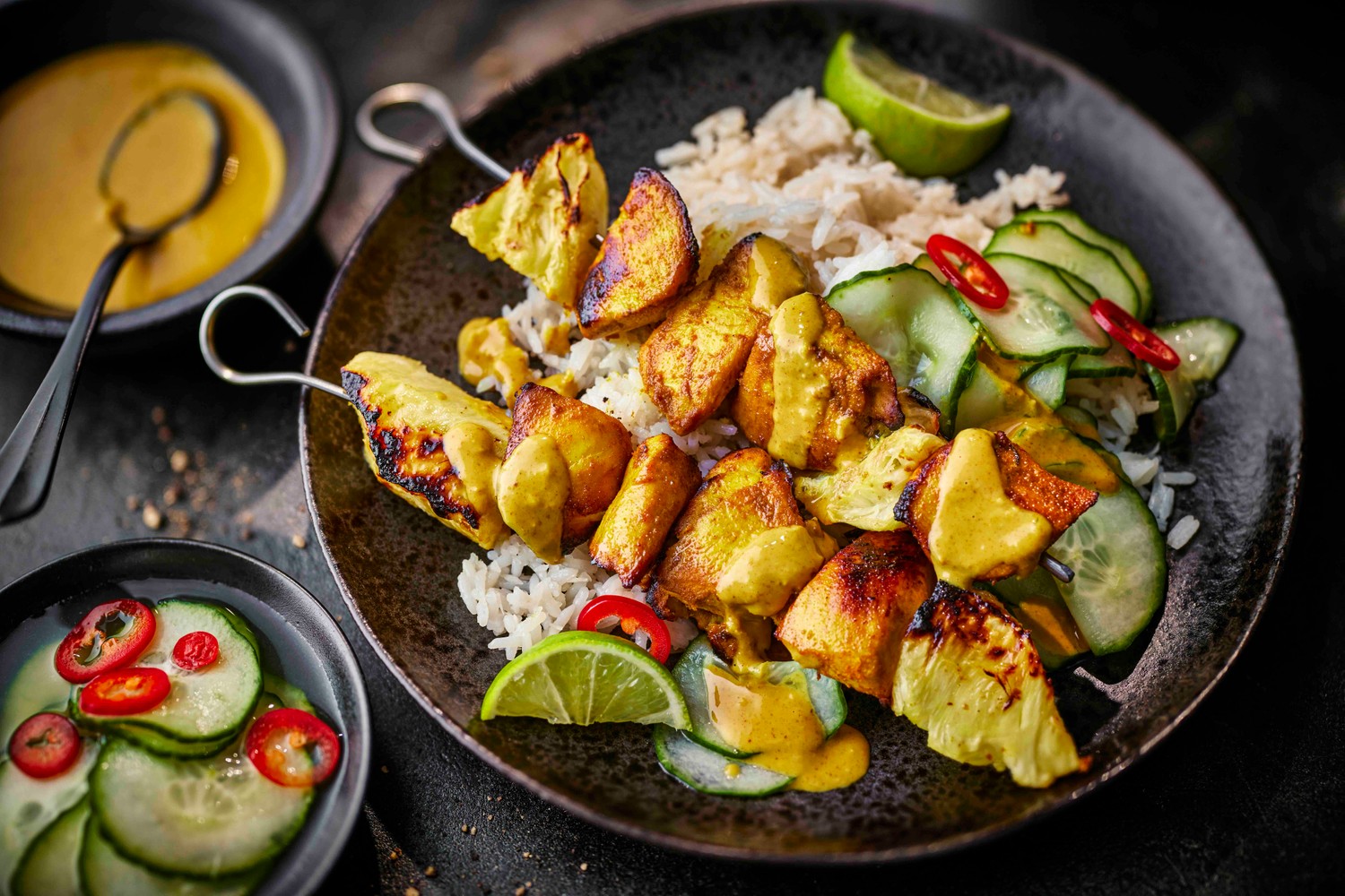 Chicken and pineapple satay skewers recipe