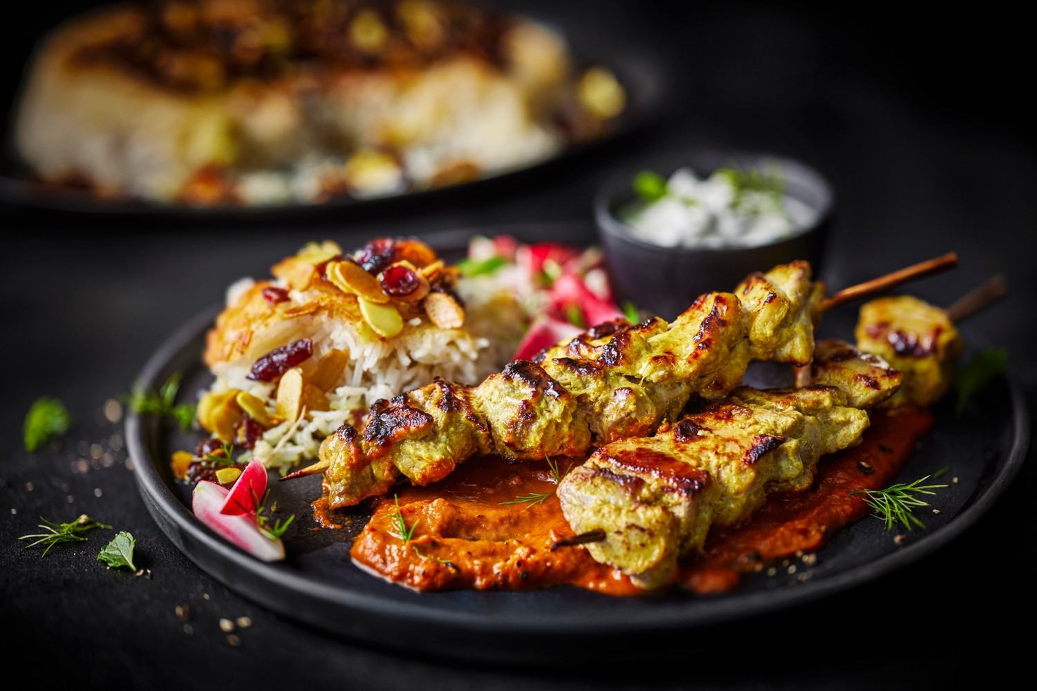 Chicken joojeh with cranberry tahdig