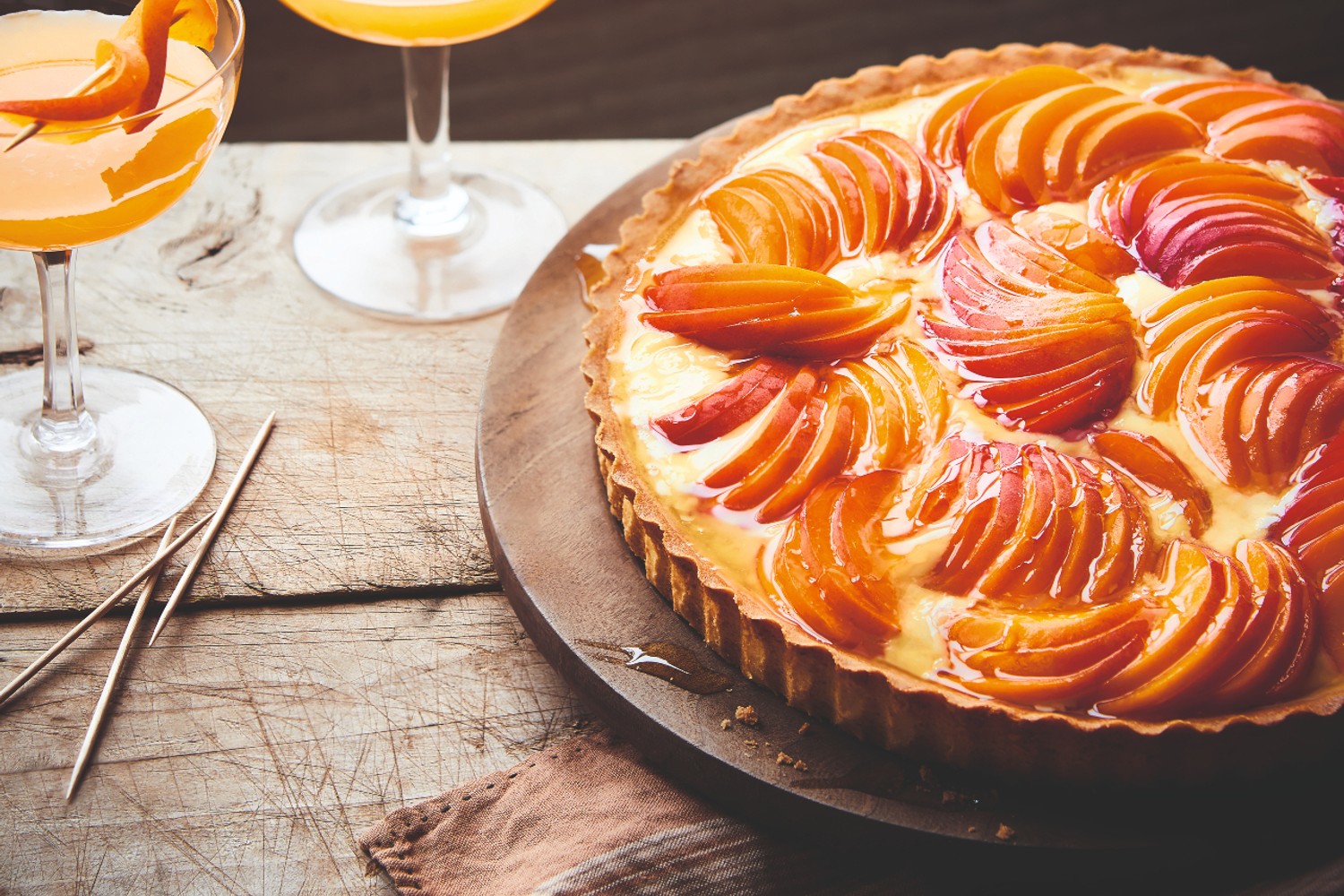 Apricot and honey custard tart