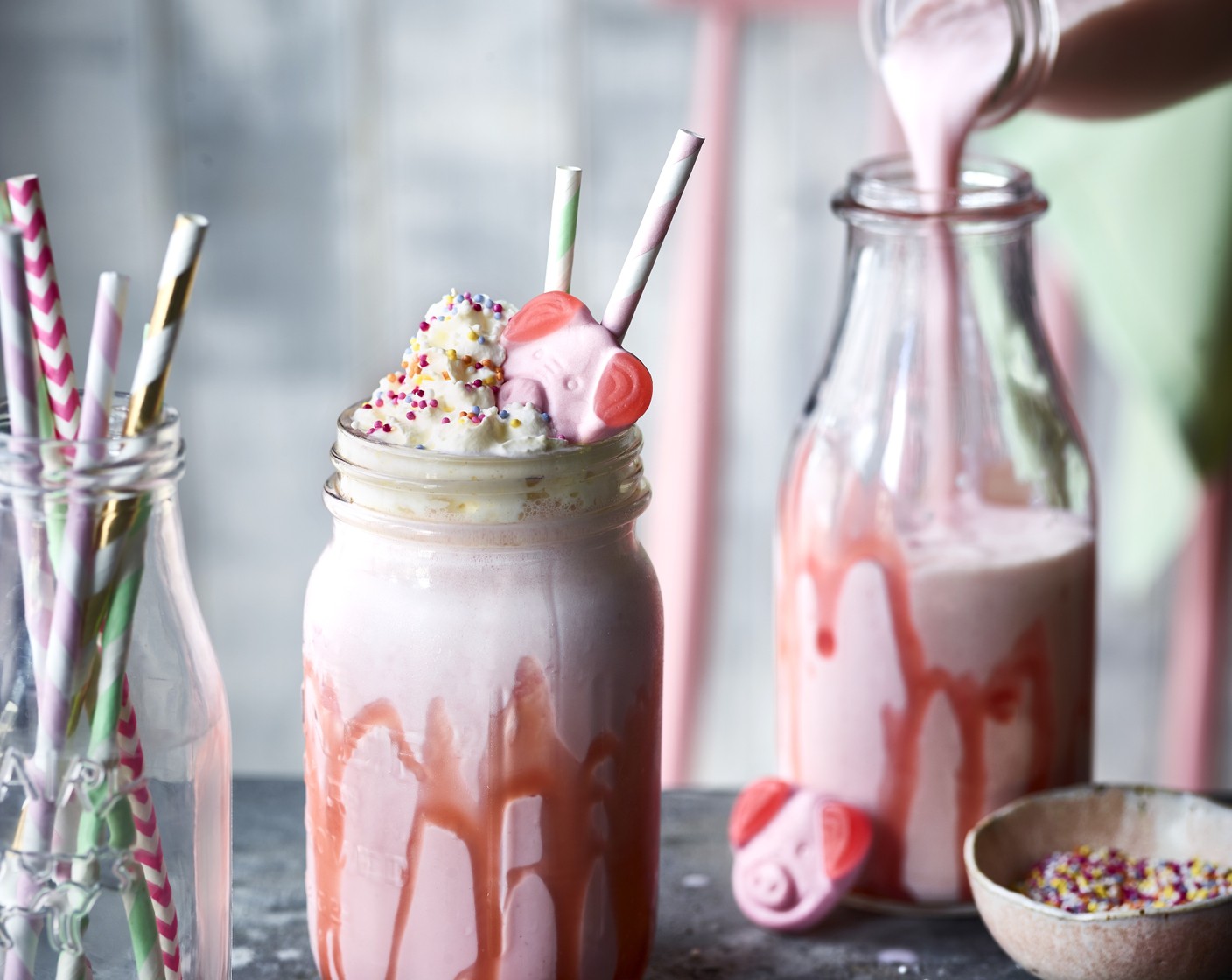 step 4 Pick up everything you need to make the ultimate Percy Pig milkshake in store, including our Percy Pig ice-cream.
