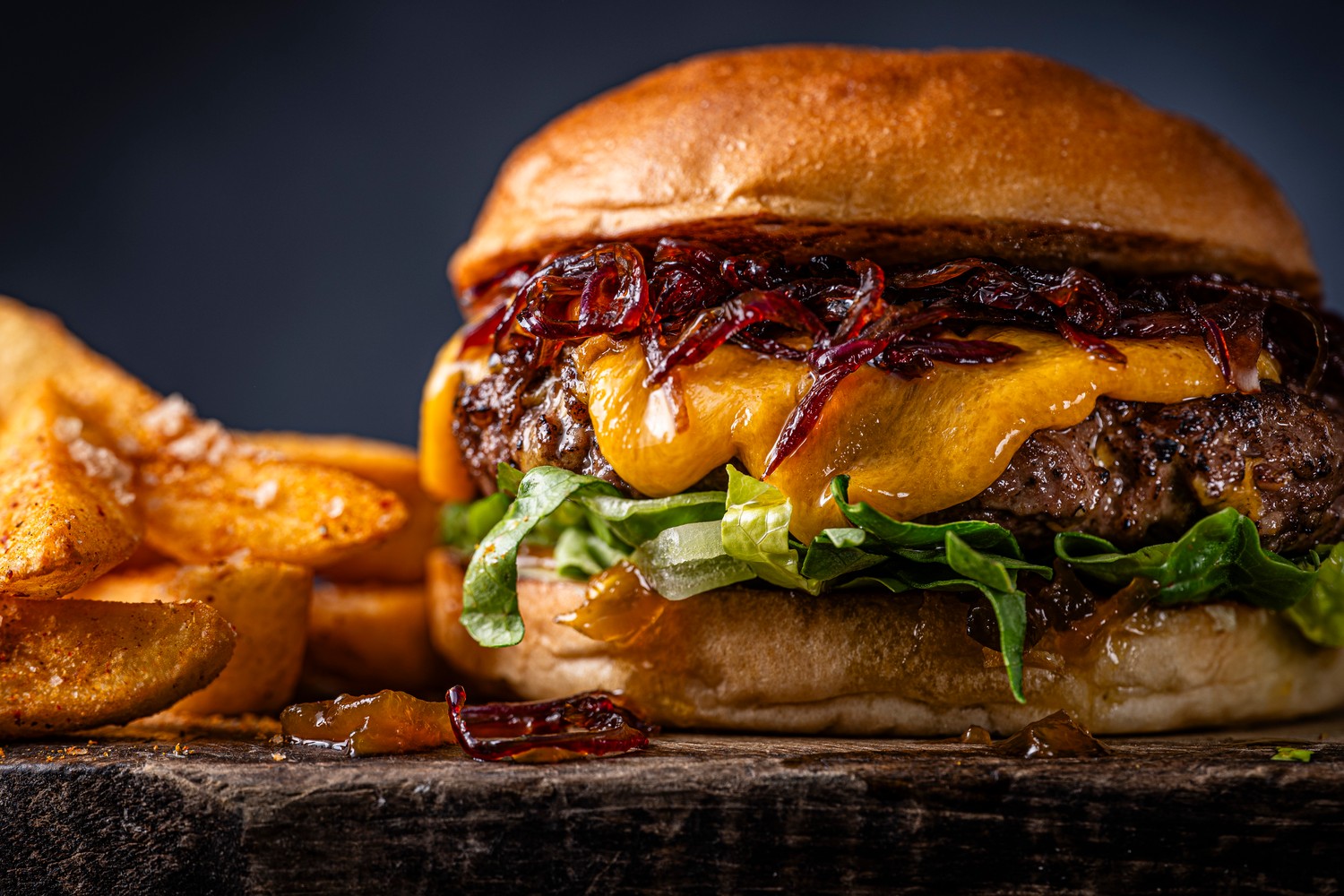 Wagyu burgers with caramelised onions and relish recipe