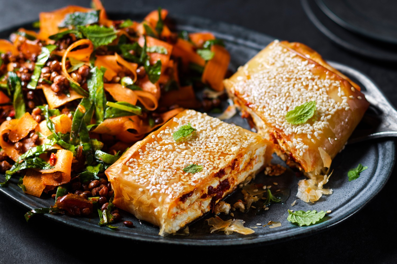 Hot honey feta filo parcel