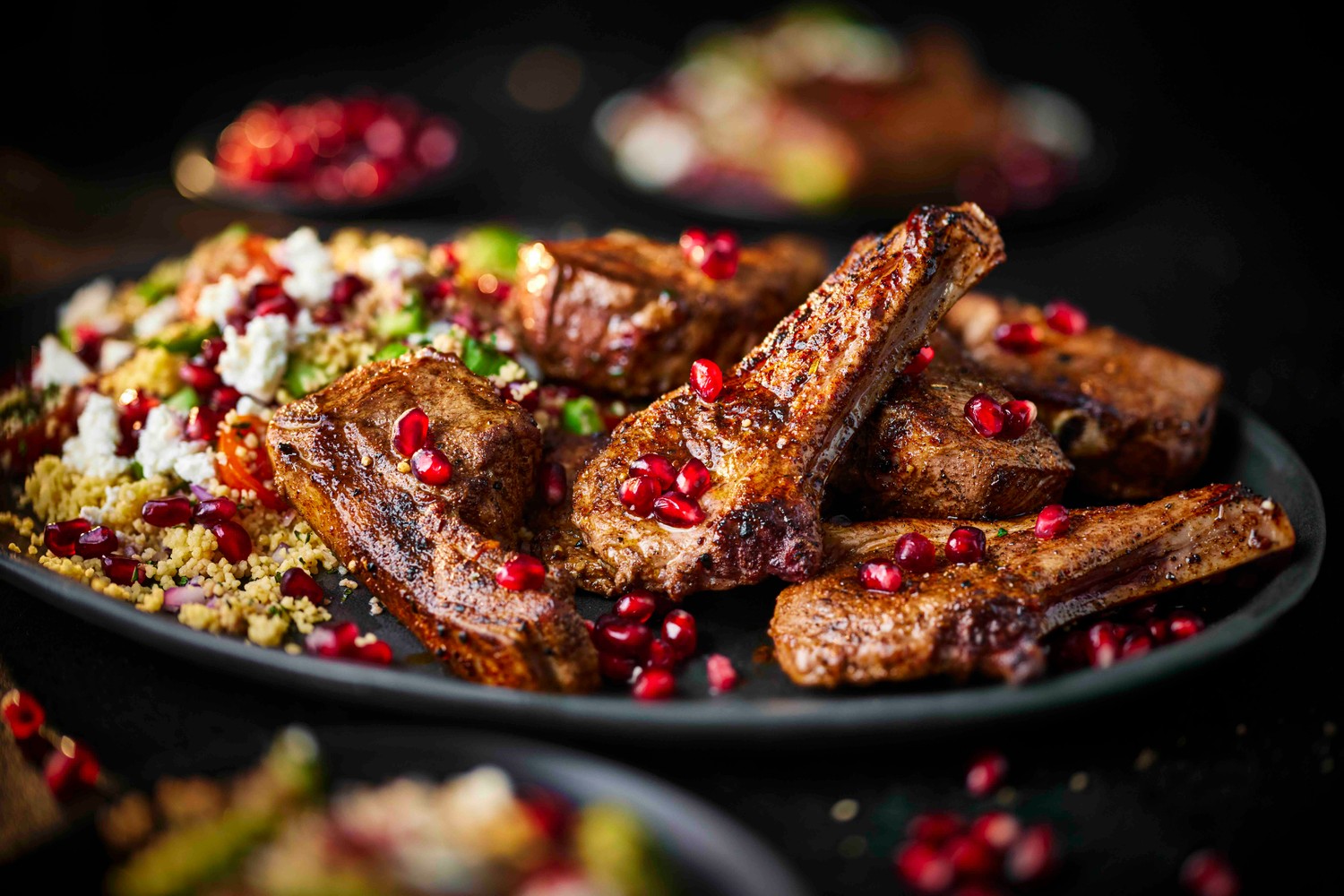 Grilled lamb and pomegranate couscous